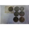 Image 2 : 6 CANADIAN SILVER DOLLARS AND SILVER 50 CENT PIECE