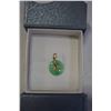 Image 2 : JADE AND GOLD MEDALLION W/ CHINESE MARKINGS