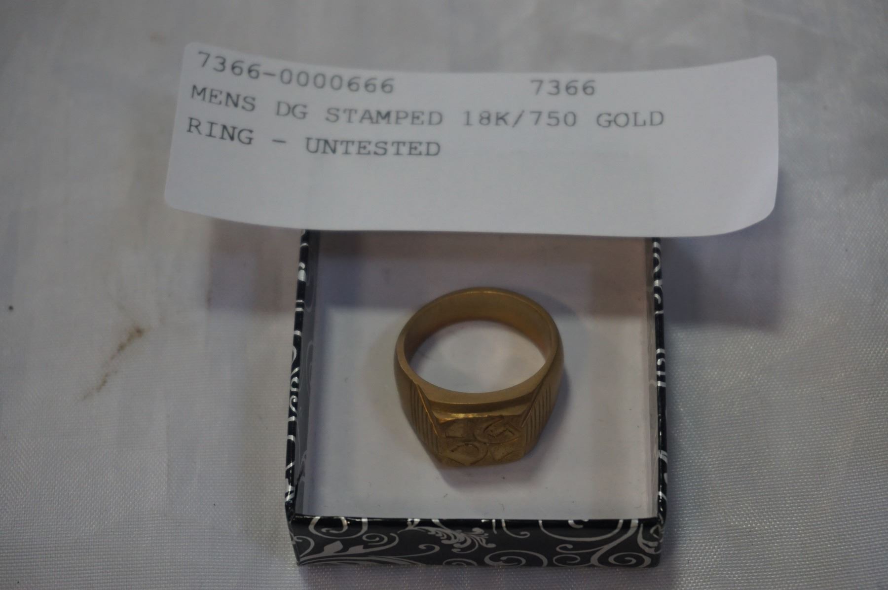 MENS DG STAMPED 18K 750 GOLD RING UNTESTED Big Valley Auction mens-dg-stamped-18k-750-gold-ring-untested-big-valley-auction