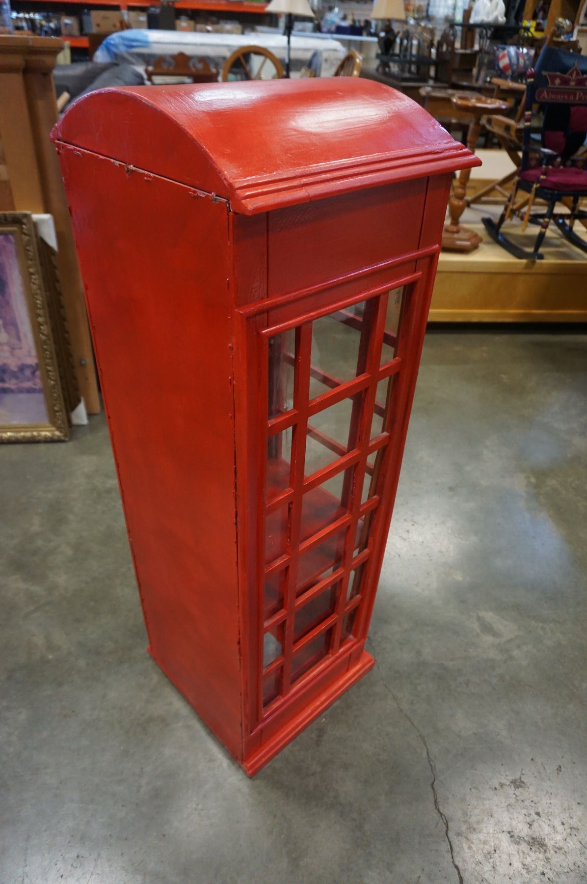 RED TELEPHONE BOOTH DISPLAY CABINET