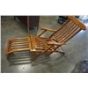 Image 2 : TEAK FOLDING DECK CHAIR W/ CUSHION
