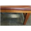 Image 2 : LEATHER AND WOOD OTTOMAN