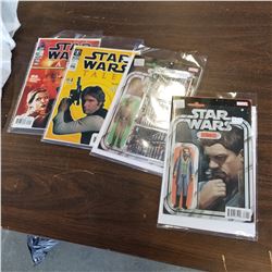 4 STAR WARS COMICS AND CARDS