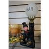 Image 2 : BANKERS LAMP, BAR LAMP, AND ROYAL HAEGAR CERAMIC FIGURE W/ SOME REPAIR