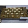 Image 2 : CHESS/BACK GAMMON BOARD W/ CHESS PIECES ONLY AND SMALL TOY FORK LIFT