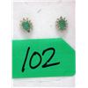 Image 1 : New Sterling Silver Emerald & Diamond Earrings