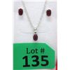 Image 1 : New Sterling Silver Ruby Earrings & Pendant
