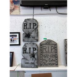 3 Styrofoam Tombstones - 18" x 20"