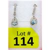 Image 1 : New Blue Topaz & Diamond Dangle Earrings