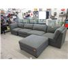 Image 1 : 5 Piece Modular Sofa - Grey Fabric - Store Return