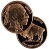 Image 1 : CHIEF BUFFALO 1oz Copper 999 Fine Copper Coin MS High Grade