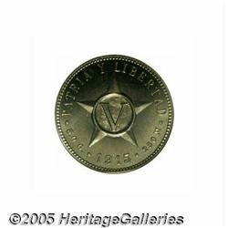 Cuba. Republic 5 Centavos 1915, KM11.1, Proof 66 