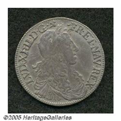 France. Louis XIV 1/2 Ecu 1666-N, KM202.11, darkl