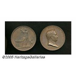 France. Napoleon Bronze Medals, two large medals,