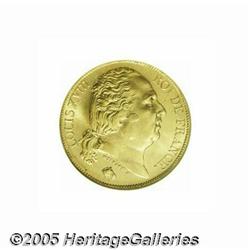 France. Louis XVIII gold 20 Francs 1824-A, KM712.