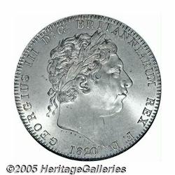 Great Britain. George III Crown 1820, LX Edge, La