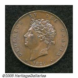 Great Britain. George IV Halfpenny 1826, Laureate