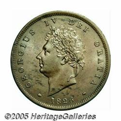 Great Britain. George IV Penny 1826, Laureate bus