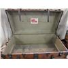 Image 7 : Antique Flattop Ribbed Trunk- Marked AE Meek Trunk and Bag Co.  Manufacturer, Denver Colo