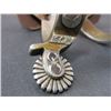 Image 2 : Unmarked Silver Overlaid Spurs- .75" Bands- 1" Shanks- 21 Point Rowels- Straps