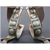 Image 3 : Unmarked Silver Overlaid Spurs- .75" Bands- 1" Shanks- 21 Point Rowels- Straps