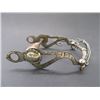 Image 1 : Unmarked Silver Inlaid Bit- Santa Maria Cheek San Joaquin Mouth- Slobber Bar- Rein Chains