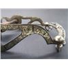 Image 3 : Unmarked Silver Inlaid Bit- Santa Maria Cheek San Joaquin Mouth- Slobber Bar- Rein Chains