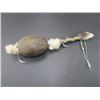 Image 1 : Beaded Indian Rattle- Rabbit Fur- 17"L