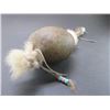 Image 3 : Beaded Indian Rattle- Rabbit Fur- 17"L