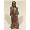 Image 1 : Marked "Chief Old Post" WM Churchill Jr Wooden Statue- Carved by Churchill from a an Old Post