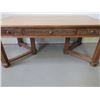 Image 6 : Cherry and Maple Desk- 6 Legged- Carved- Dovetailed- 38"W X 71"L X31"H