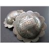 Image 2 : Marked Sterling Engraved Domed Conchos- Marked KCSP- 1.6"- Scalloped