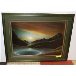 MOUNTAIN-LARGE PAINTING FRAMED
