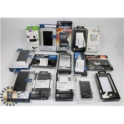 BOX OF ASSORTED PORTABLE POWER BANKS