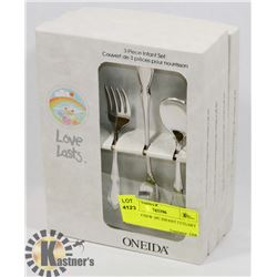LOT OF 4 NEW 3PC INFANT CUTLERY SET.