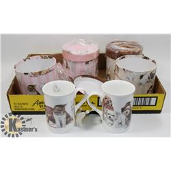 LOT OF 4 NEW AVON COFFEE/TEA MUGS WITH CATS &
