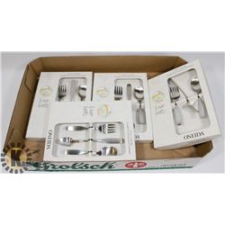 LOT OF 4 NEW 3PC INFANT CUTLERY SET.