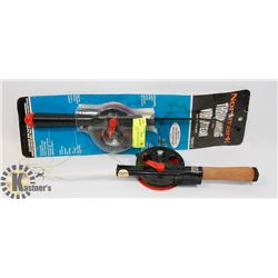 LOT OF 2 ICE FISHING RODS - 1 NEW IN PACKAGE.
