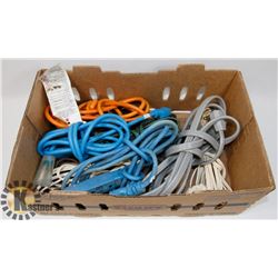LARGE LOT OF HOUSEHOLD & GARAGE EXTENSION CORDS