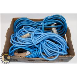 LOT OF 4 CONSTRUCTION EXTENSION CORDS.