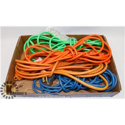LOT OF 4 CONSTRUCTION EXTENSION CORDS.