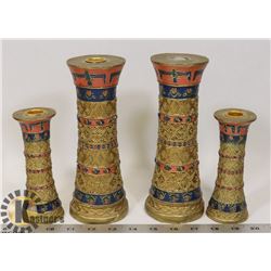 SET OF 4 TEMPLE CANDLE STICKS