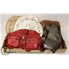 Image 1 : FLAT OF 2 NEW WOMEN HATS AND RED ORIGINAL LUCE BAG