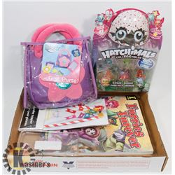 FLAT OF KIDS ITEMS INCLUDING HATCHIMALS