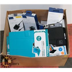 BOX OF APPLE TABLET ACCESSORIES