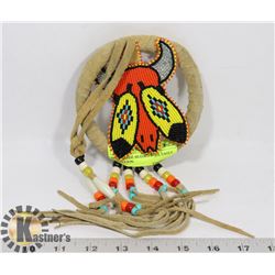 HAND MADE BEADED BULL EAGLE MEDALLION