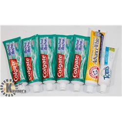BAG OF ASSORTED TOOTHPASTE