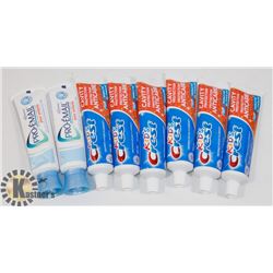 BAG OF ASSORTED TOOTHPASTE