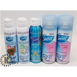 BAG OF SECRET SPRAY ANTIPERSPIRANT