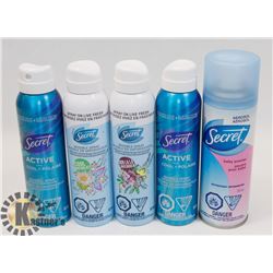 BAG OF SECRET SPRAY ANTIPERSPIRANT